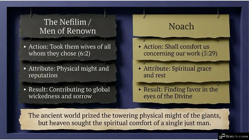 The Nefilim, men of renown, and Noach compared