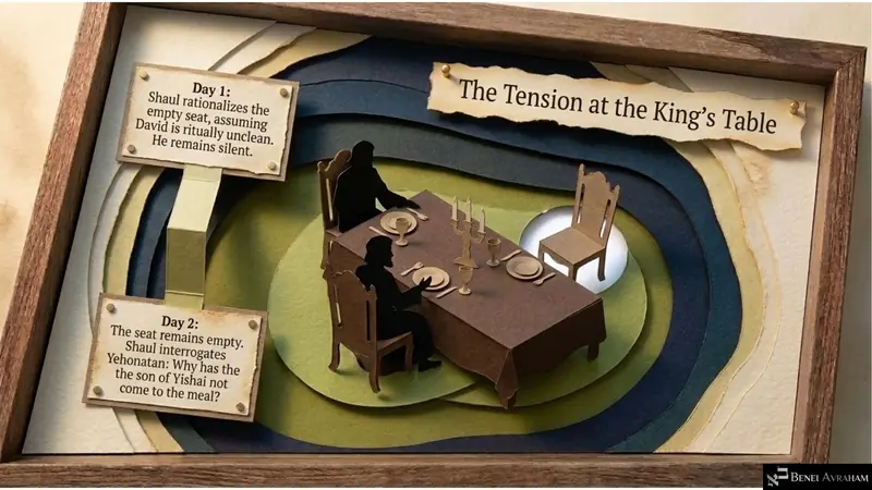 The tension at the king’s table: day one and day two (1 Samuel 20:24–27)