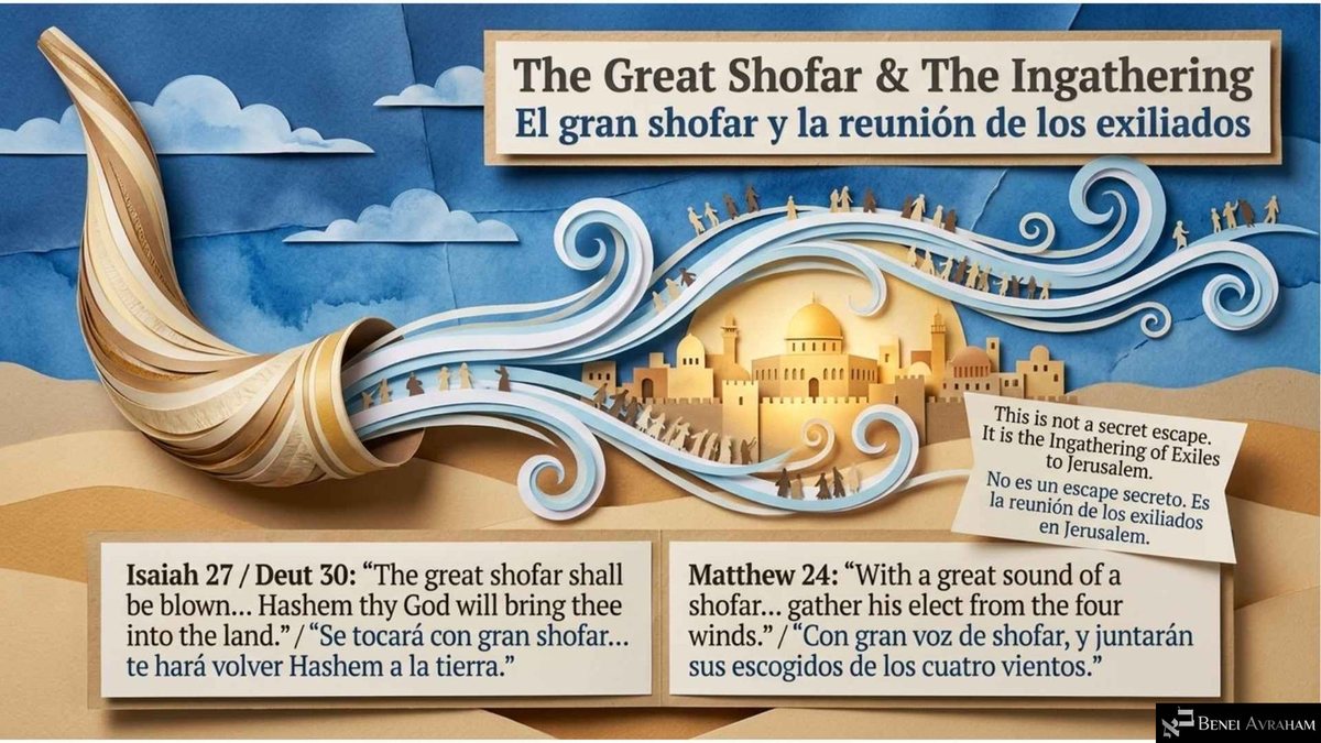 "The Great Shofar & The Ingathering" (గొప్ప షోఫార్, చెదిరినవారి సమకూర్పు): ఒక పెద్ద కాగితపు షోఫార్ నుండి చిన్న చిన్న మనుషులతో నిండిన మెలికల రిబ్బన్లు బంగారు యెరూషలేము వైపు వెళ్తున్నాయి. "ఇది రహస్యంగా తప్పించుకోవడం కాదు. ఇది చెదిరినవారిని యెరూషలేముకు సమకూర్చడం" అని ఒక నోట్ చెబుతుంది.
