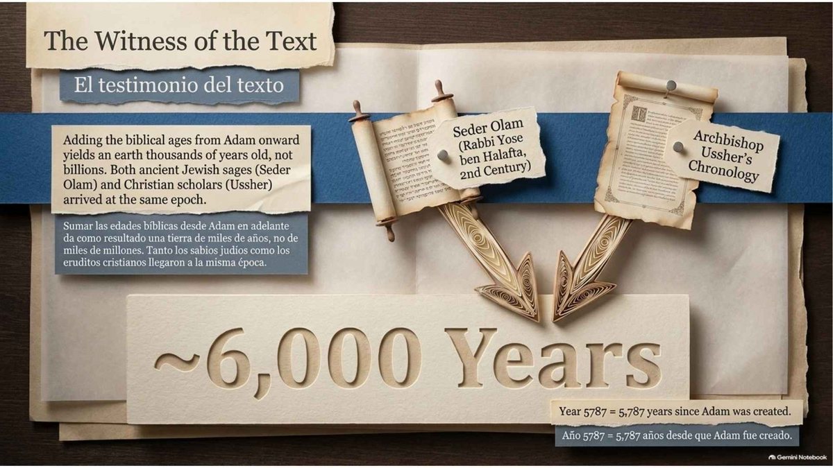 “The Witness of the Text”: Seder Olam (Rabbi Yose ben Halafta, 2nd century) and Archbishop Ussher’s chronology both point to about 6,000 years. “Adding the biblical ages from Adam onward yields an earth thousands of years old, not billions.” Year 5787 = 5,787 years since Adam was created.