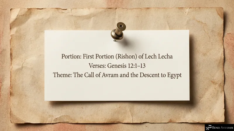 The first portion of Lech Lecha: the call of Avram and the descent to Mitzrayim (Genesis 12:1–13)