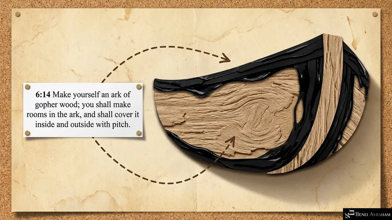Make yourself an ark of gopher wood, covered inside and outside with pitch (Genesis 6:14)
