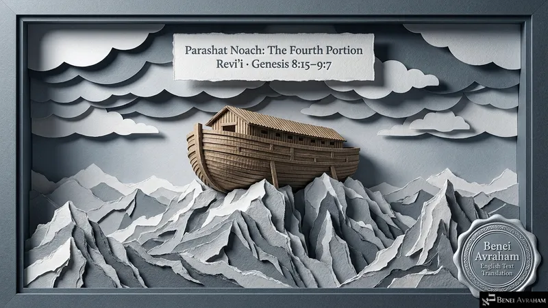 Title slide: Parashat Noach, the fourth portion, Revi’i (Genesis 8:15–9:7)