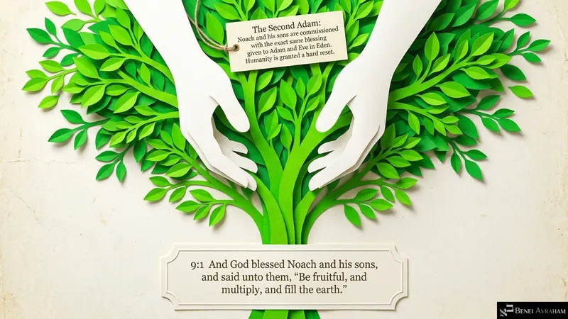 God blesses Noach and his sons: be fruitful and multiply (Genesis 9:1)