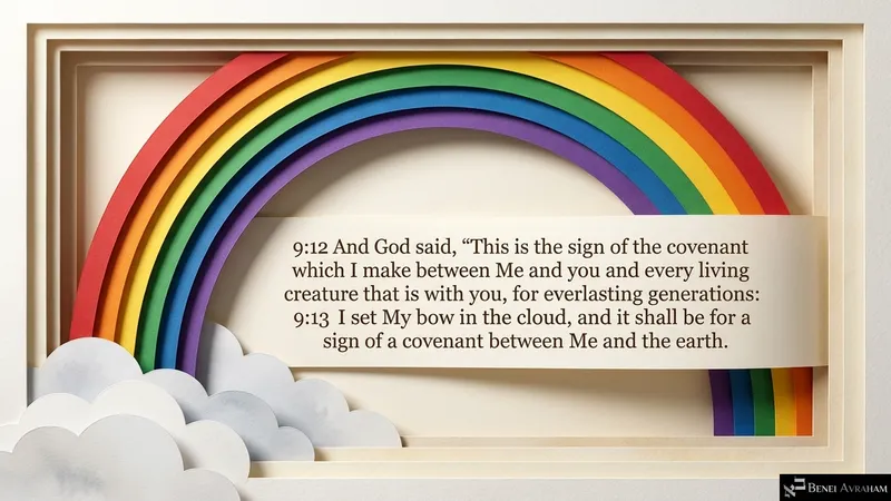 The sign of the covenant: God sets His bow in the cloud (Genesis 9:12–13)