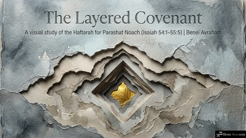 Title slide: The Layered Covenant, a visual study of the Haftarah for Parashat Noach (Isaiah 54:1–55:5)
