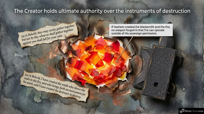 The Creator holds ultimate authority over the smith and the destroyer (Isaiah 54:15–16)