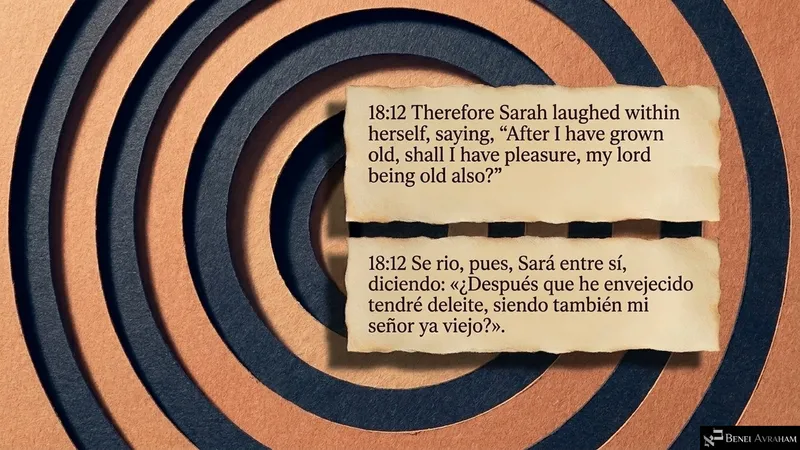 Rippling rings picture Sarah laughing within herself: “After I have grown old, shall I have pleasure?” (Genesis 18:12).