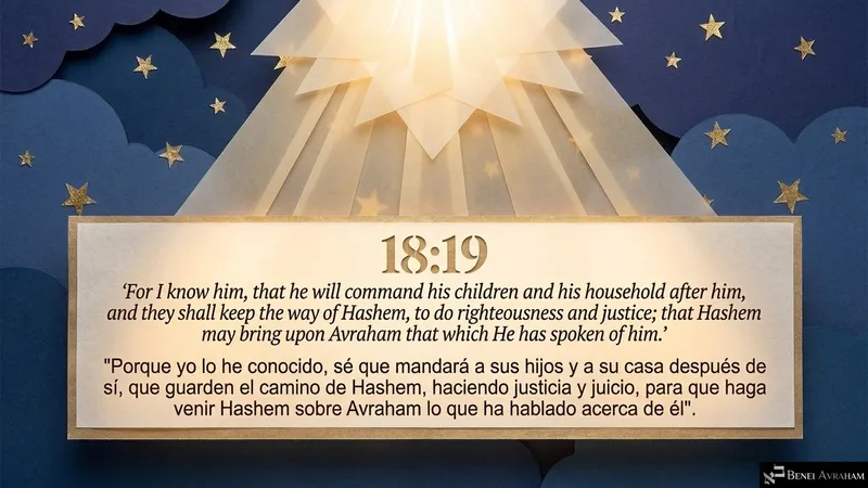 Light pours down: Avraham will command his household to keep the way of Hashem, righteousness and justice (Genesis 18:19).