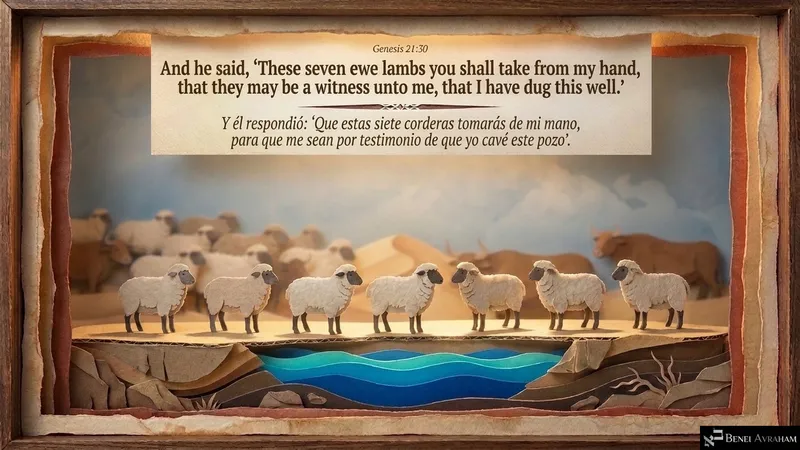 Water flows beneath the seven ewe lambs, a witness that Avraham dug this well (Genesis 21:30).